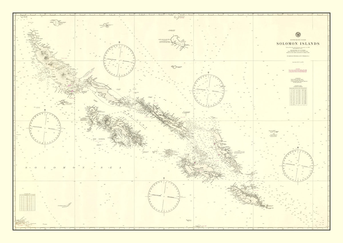Preview of Vintage Solomon Islands Map 1944