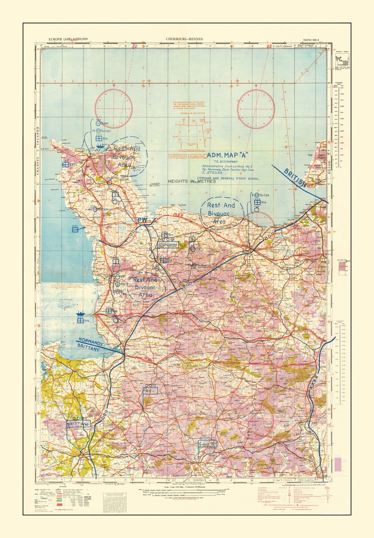 Preview of Vintage Normandy Invasion World War II Map 1944