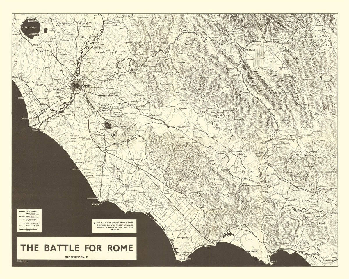 Preview of Vintage Italian Campaign World War II Map 1944