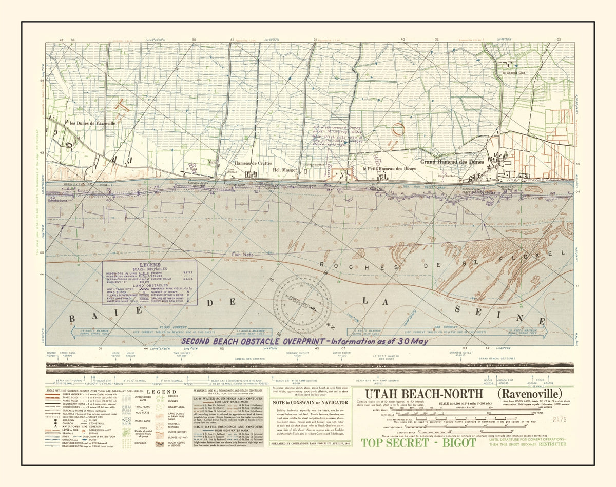 Preview of Vintage Utah Beach D-Day Map 1944