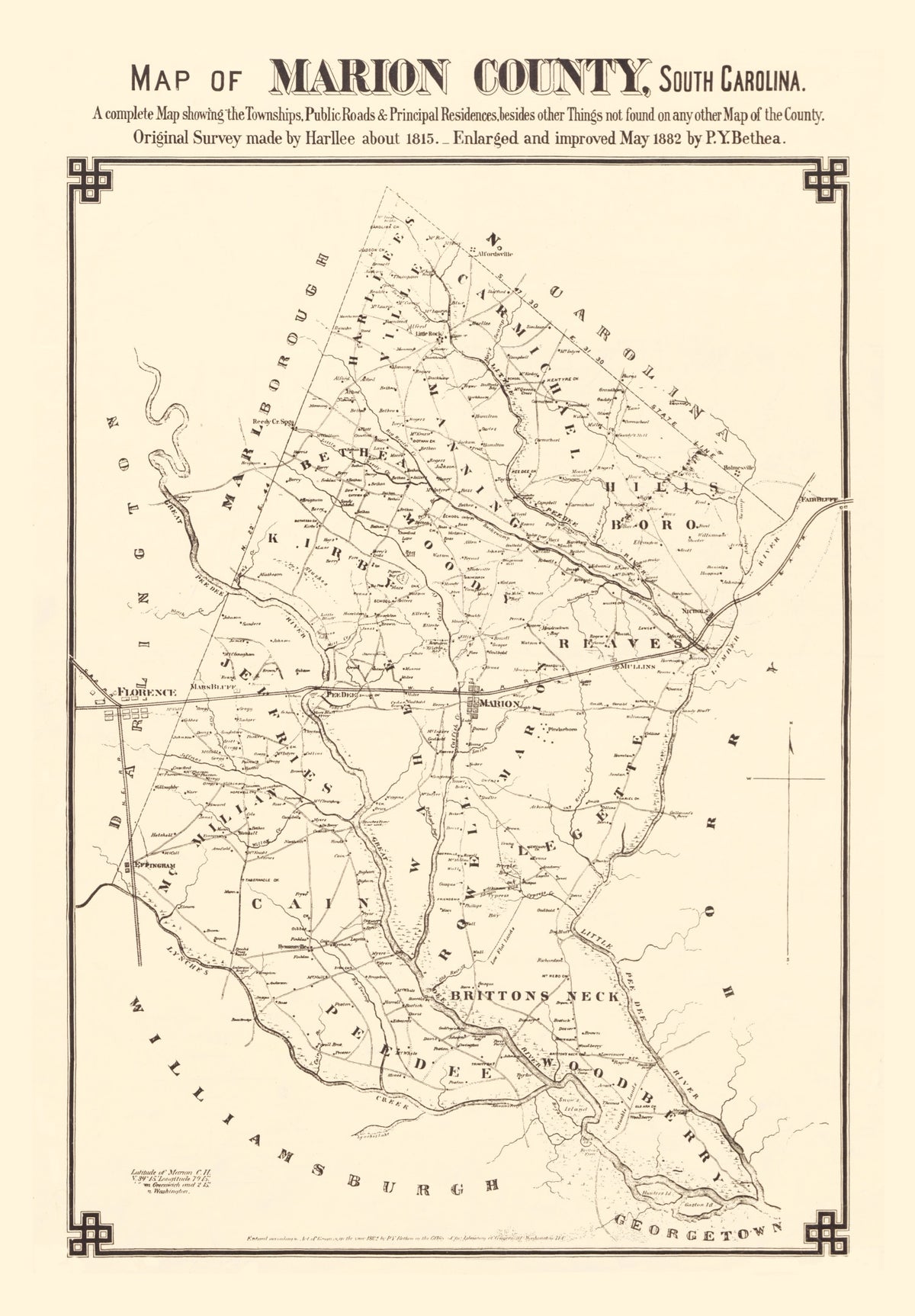 Preview of Vintage Map of Marion County, South Carolina 1825