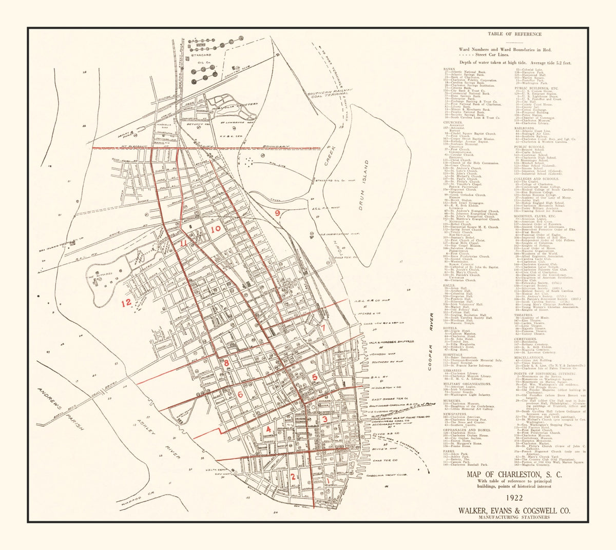 Preview of Vintage Map of Charleston, South Carolina 1922