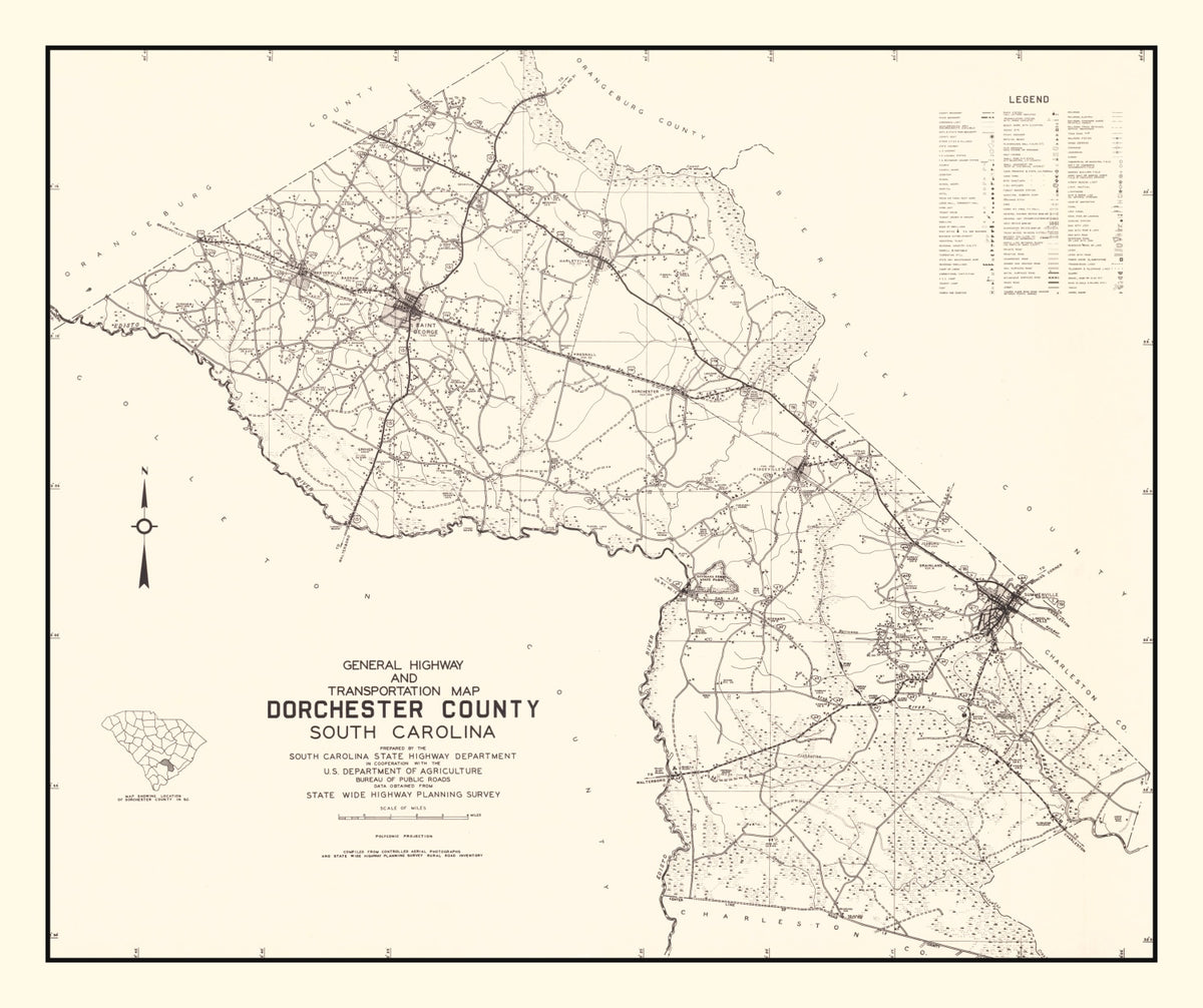 Preview of Vintage Map of Dorchester County, South Carolina 1939