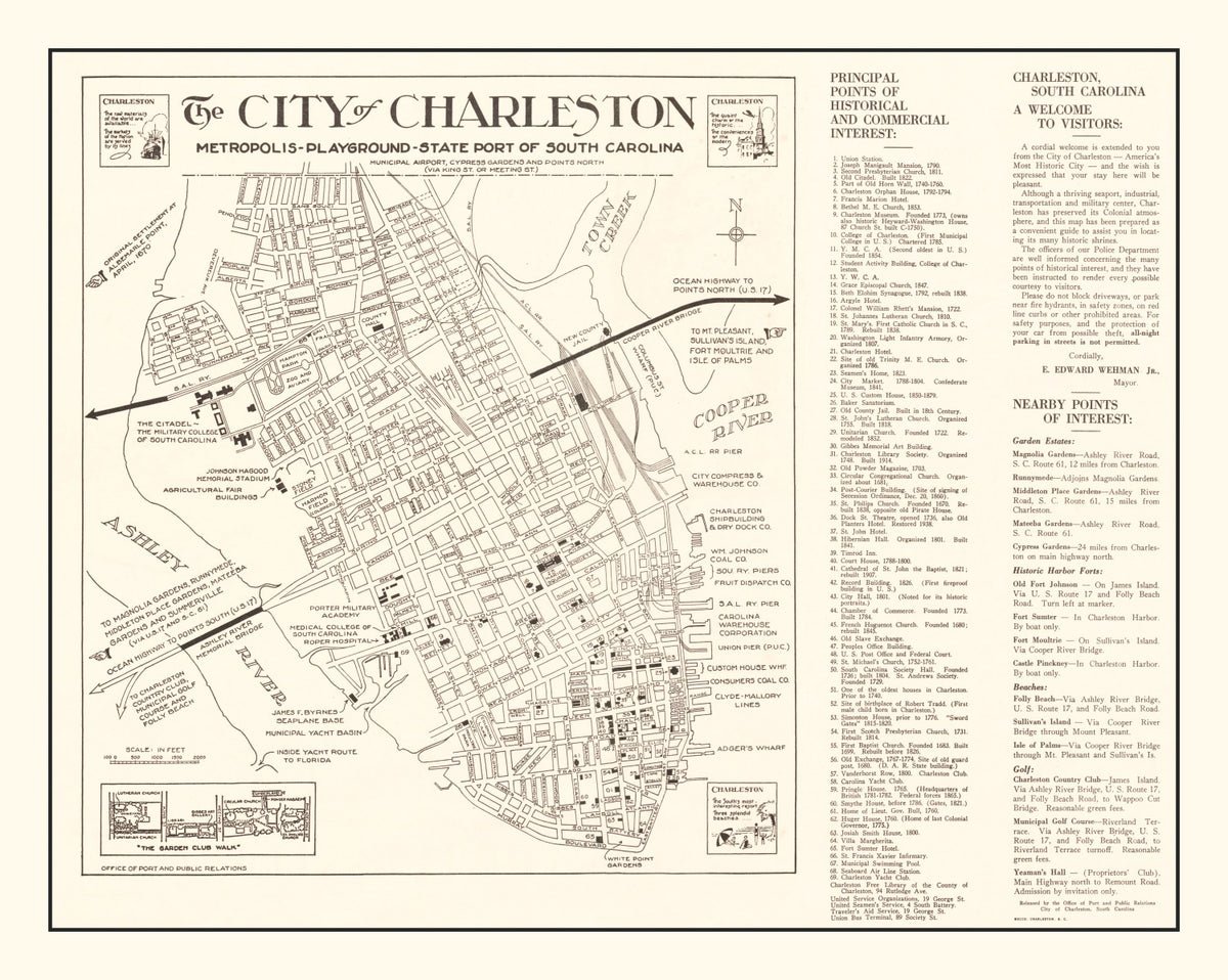 Preview of Vintage Map of Charleston, South Carolina 1946