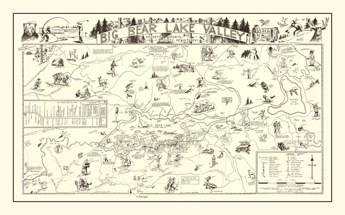 Preview of Vintage Big Bear Lake Valley Map 1946