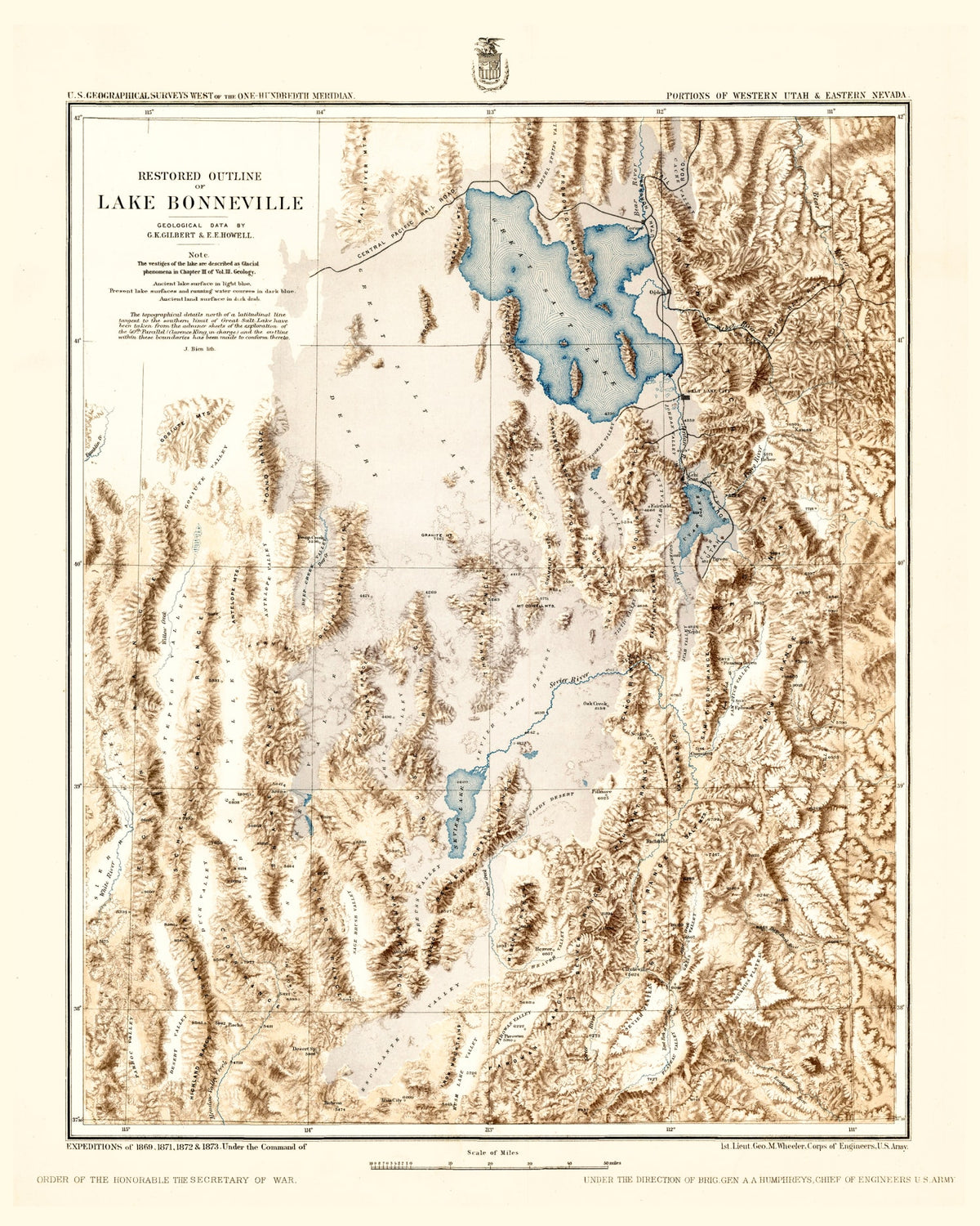 Preview of Vintage Lake Bonneville Map 1877