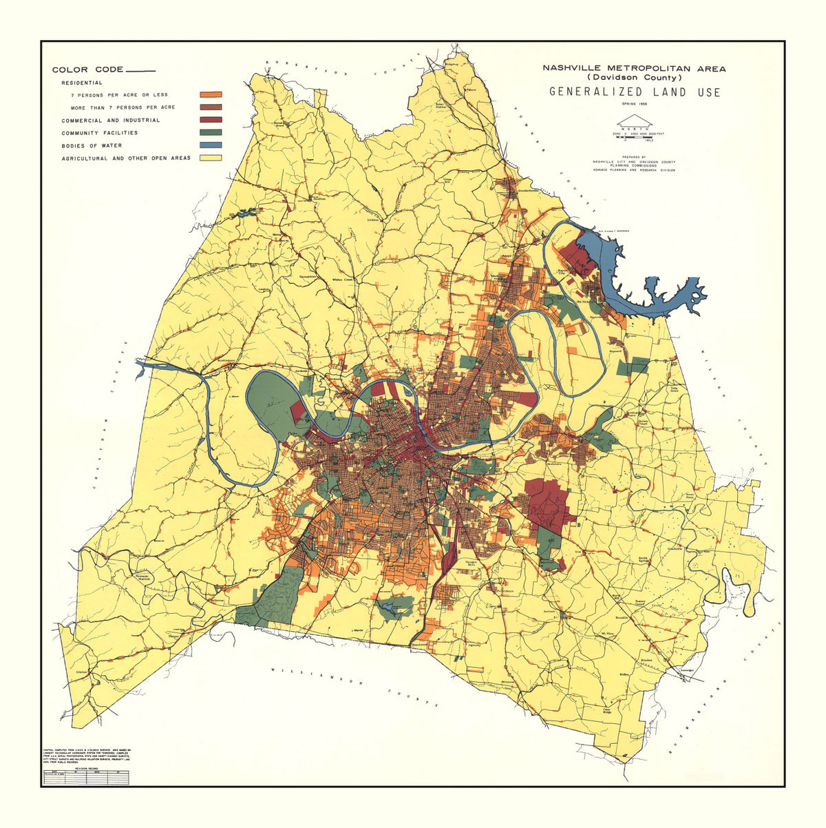 Preview of Vintage Map of Nashville, Tennessee 1956