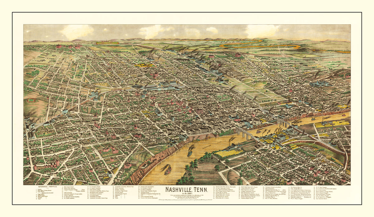 Preview of Vintage Map of Nashville, Tennessee 1958