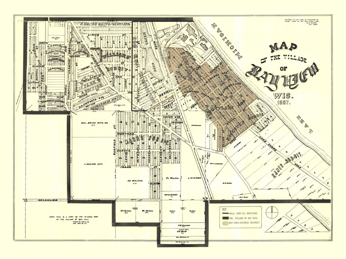 Preview of Vintage Map of Bay View, Wisconsin 1919