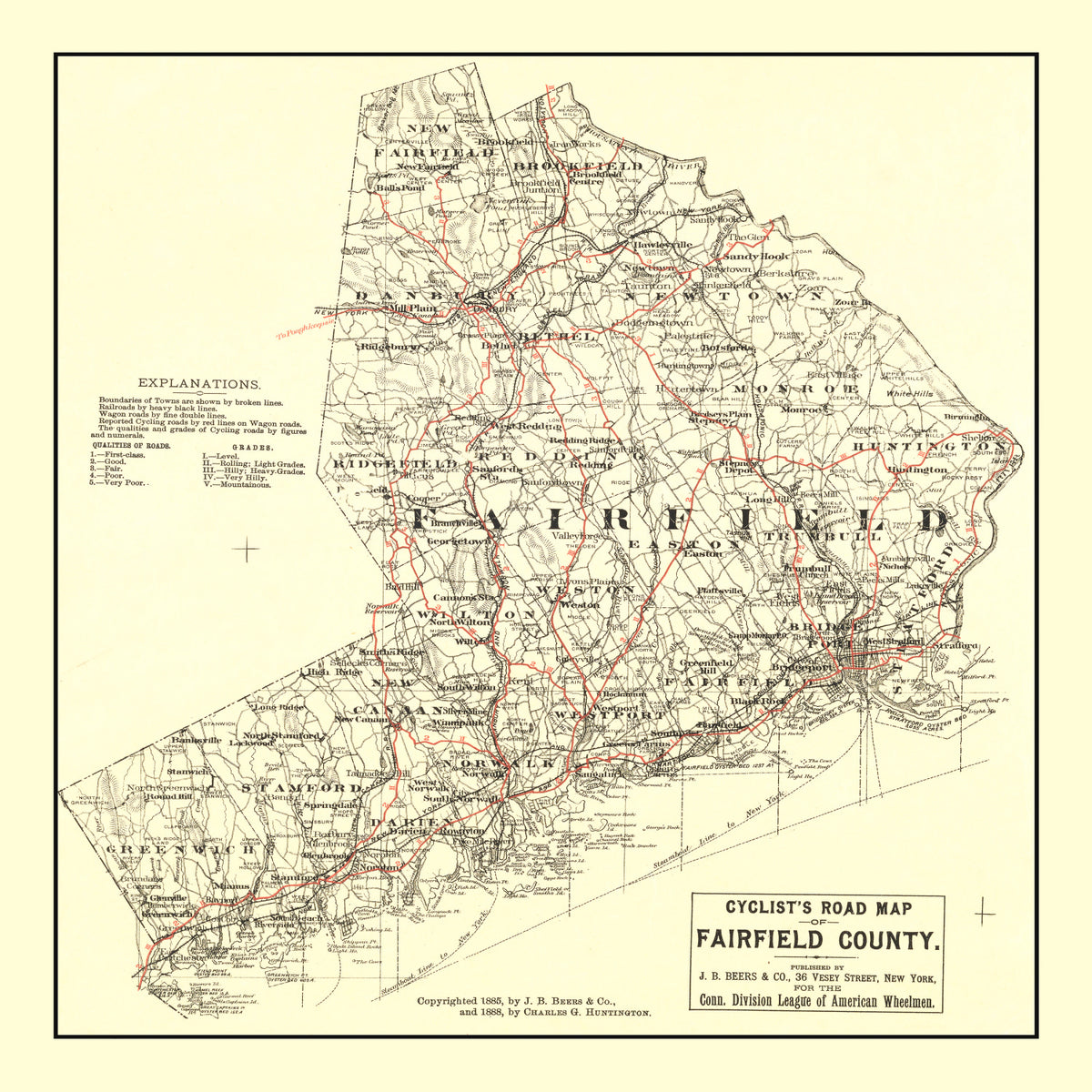 Preview of Vintage Map of Fairfield County, Connecticut 1885