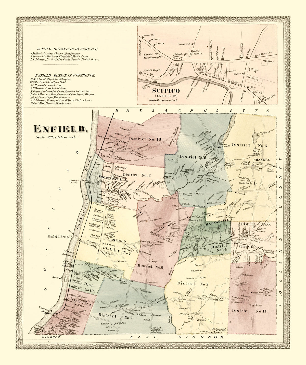Preview of Vintage Map of Enfield, Connecticut 1869