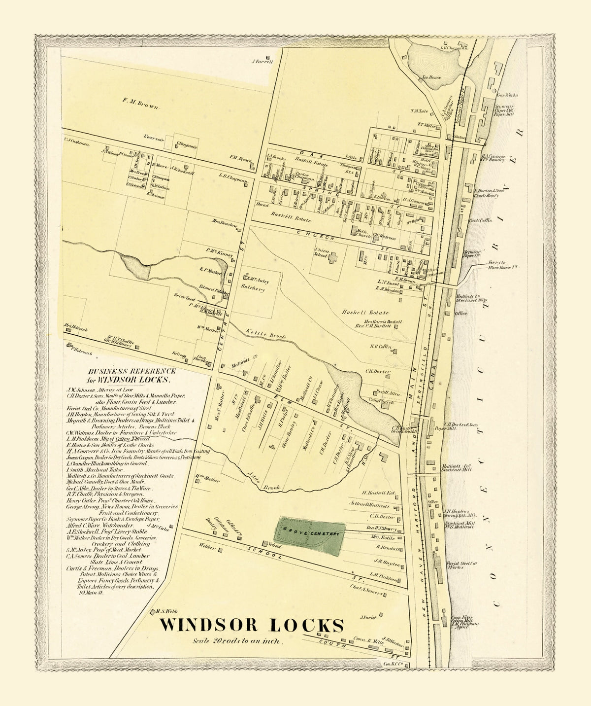 Preview of Vintage Map of Windsor Locks, Connecticut 1869