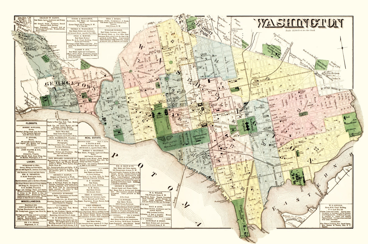 Preview of Vintage Map of Washington DC, Washington DC 1879