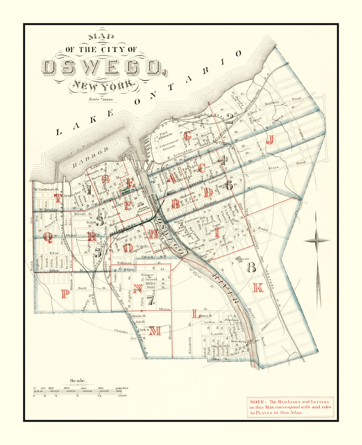 Preview of Vintage Map of Oswego, New York 1880