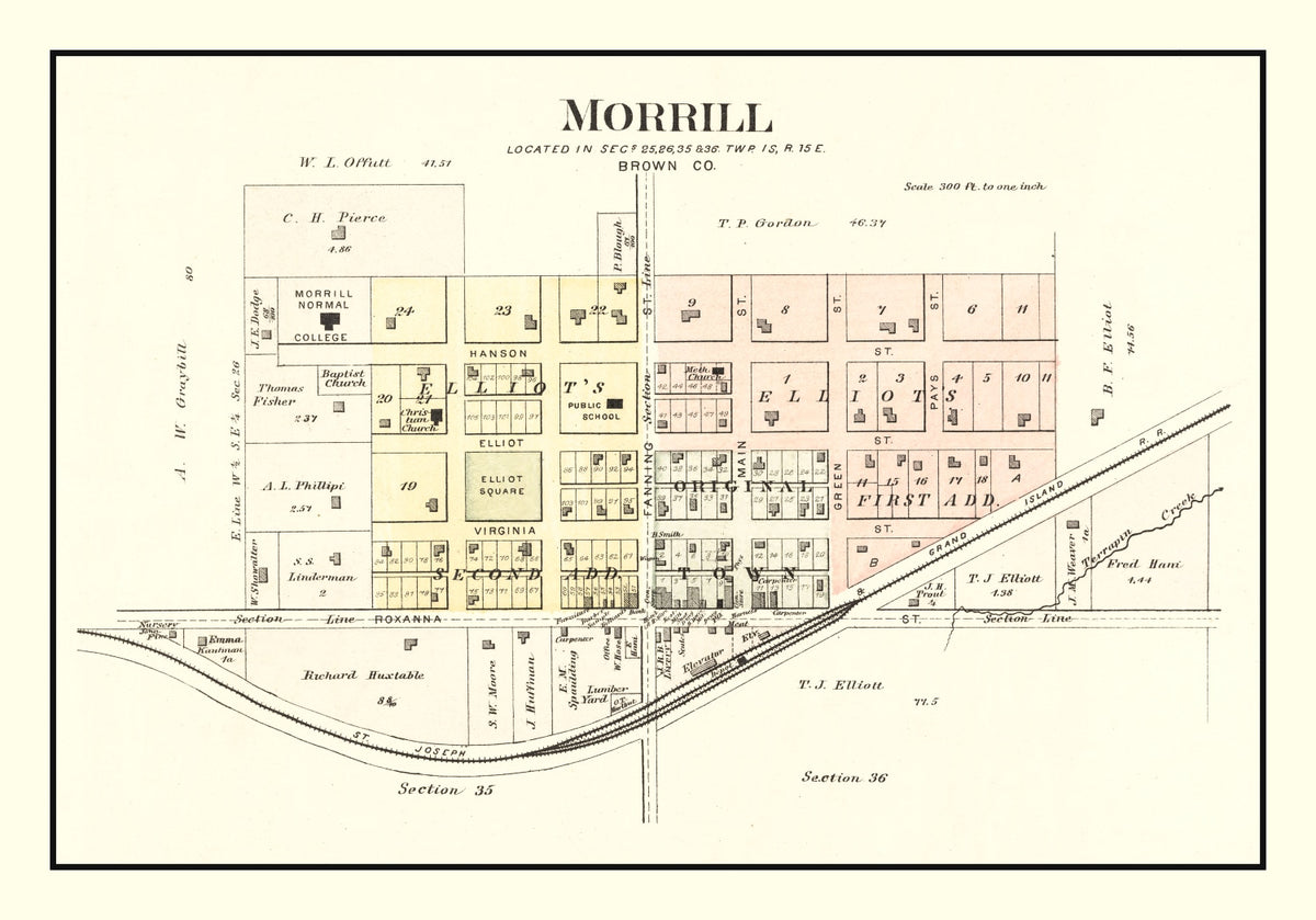 Preview of Vintage Map of Morrill, Kansas 1887