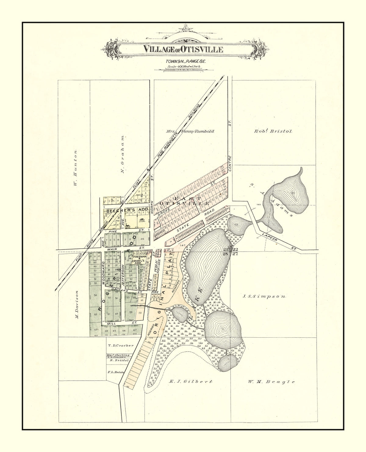 Preview of Vintage Map of Otisville, Michigan 1889