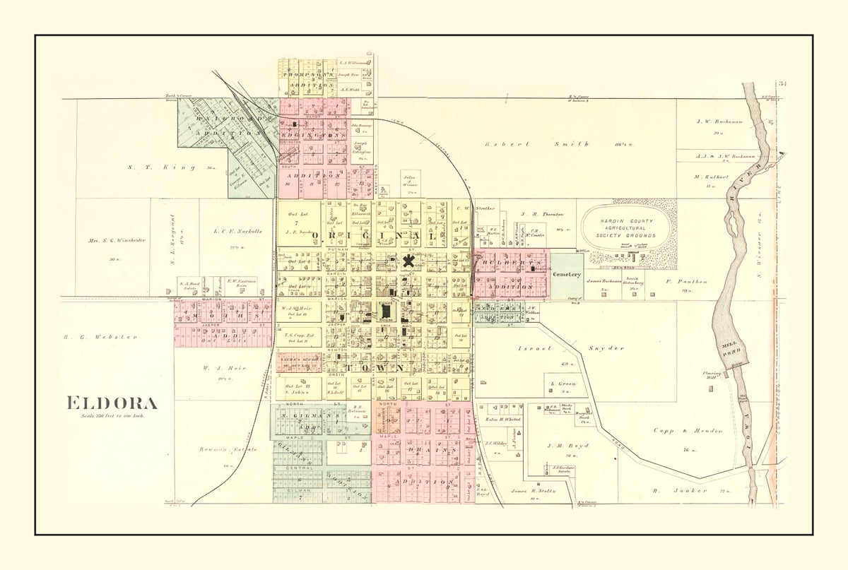 Preview of Vintage Map of Eldora, Iowa 1892
