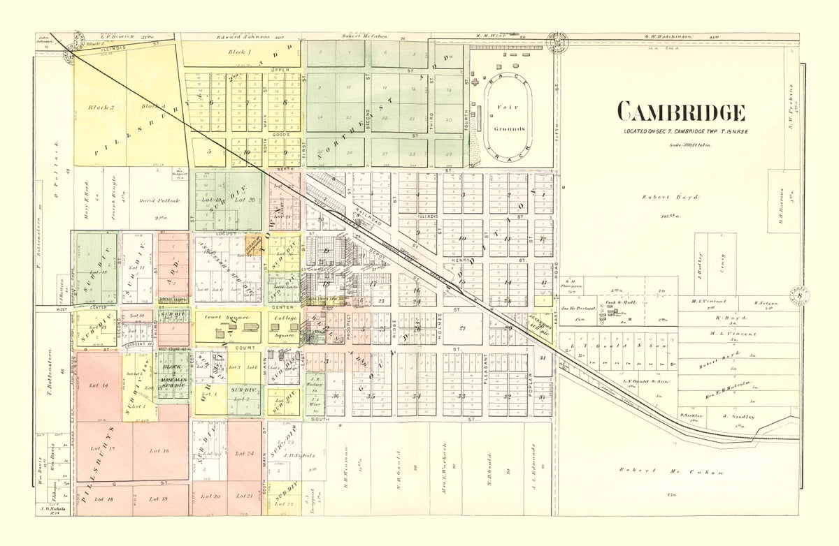 Preview of Vintage Map of Cambridge, Illinois 1893