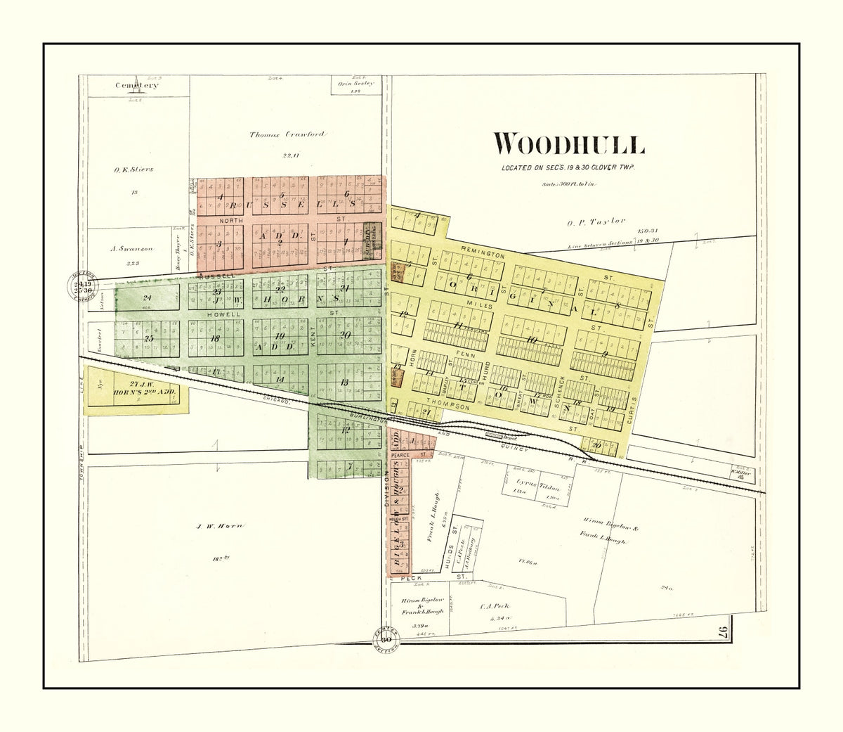 Preview of Vintage Map of Woodhull, Illinois 1893