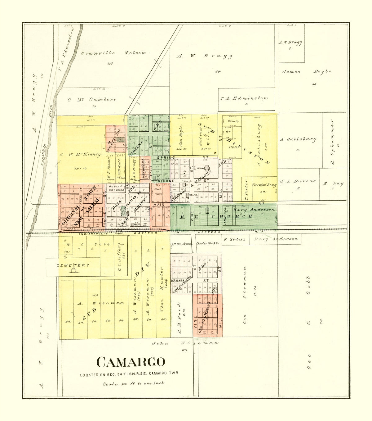 Preview of Vintage Map of Camargo, Illinois 1893