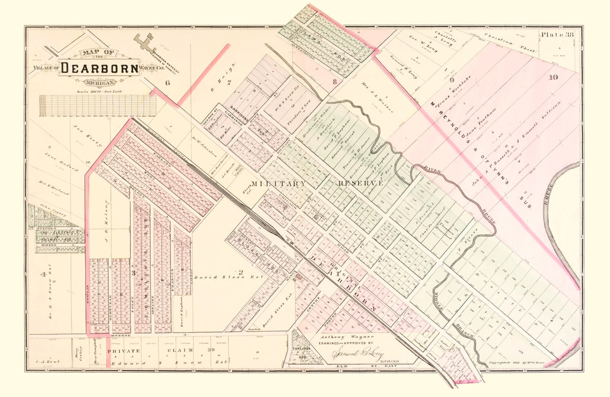 Preview of Vintage Map of Dearborn, Michigan 1893