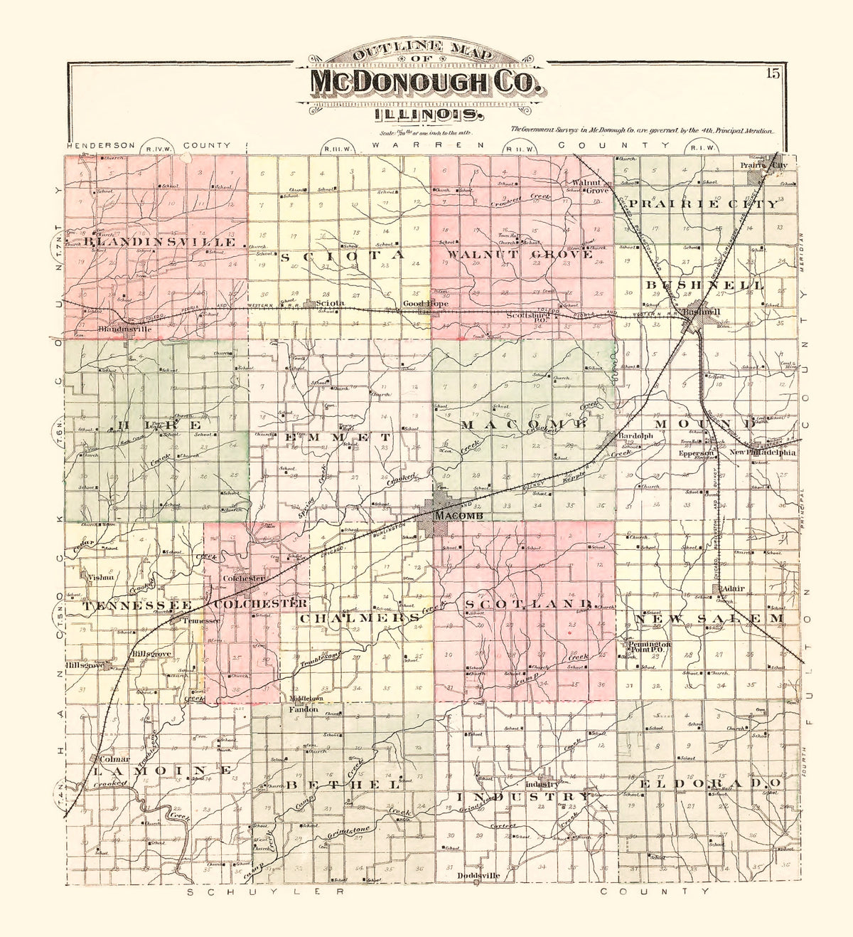 Preview of Vintage Map of McDonough County, Illinois 1893