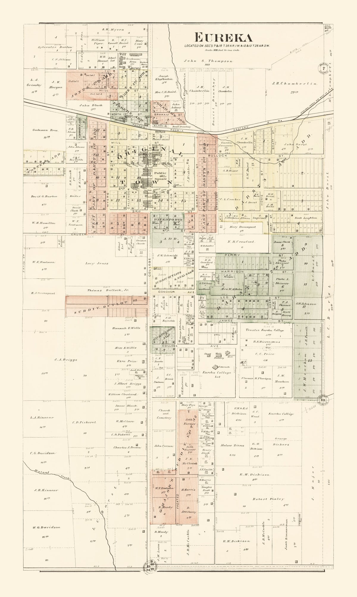 Preview of Vintage Map of Eureka, Illinois 1893