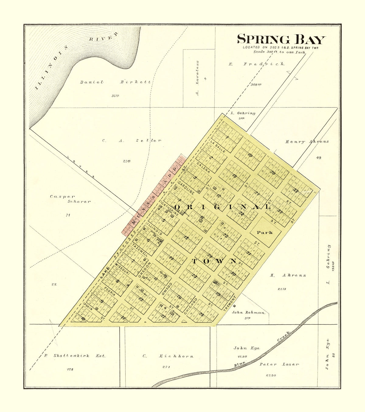 Preview of Vintage Map of Spring Bay, Illinois 1893