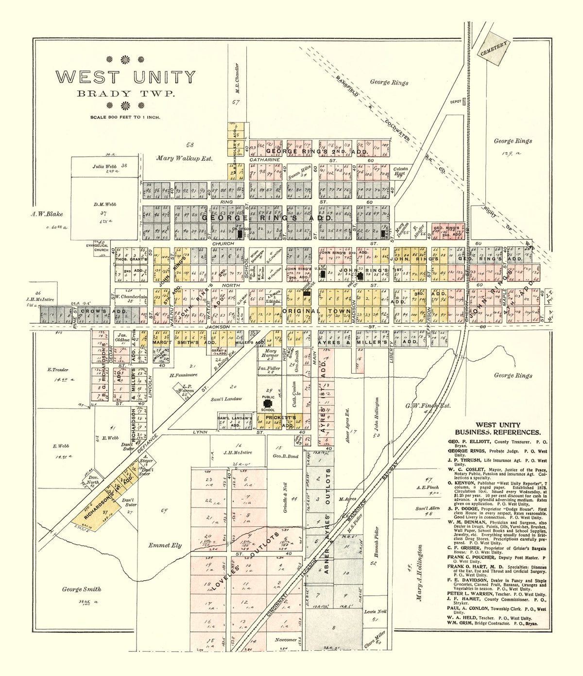 Preview of Vintage Map of West Unity, Ohio 1894