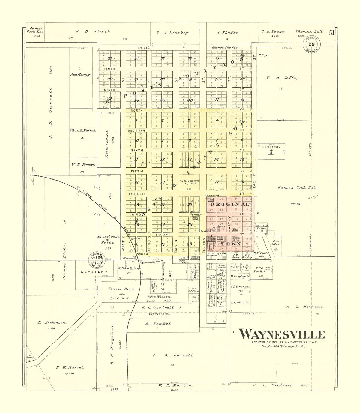 Preview of Vintage Map of Waynesville, Illinois 1894