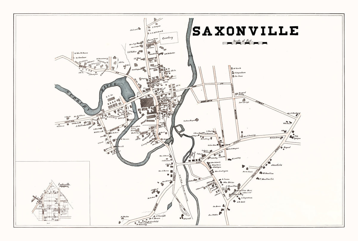 Preview of Vintage Map of Saxonville, Massachusetts 1895