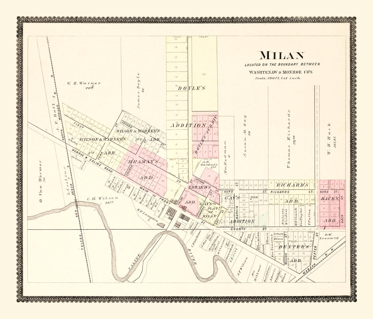 Preview of Vintage Map of Milan, Michigan 1895