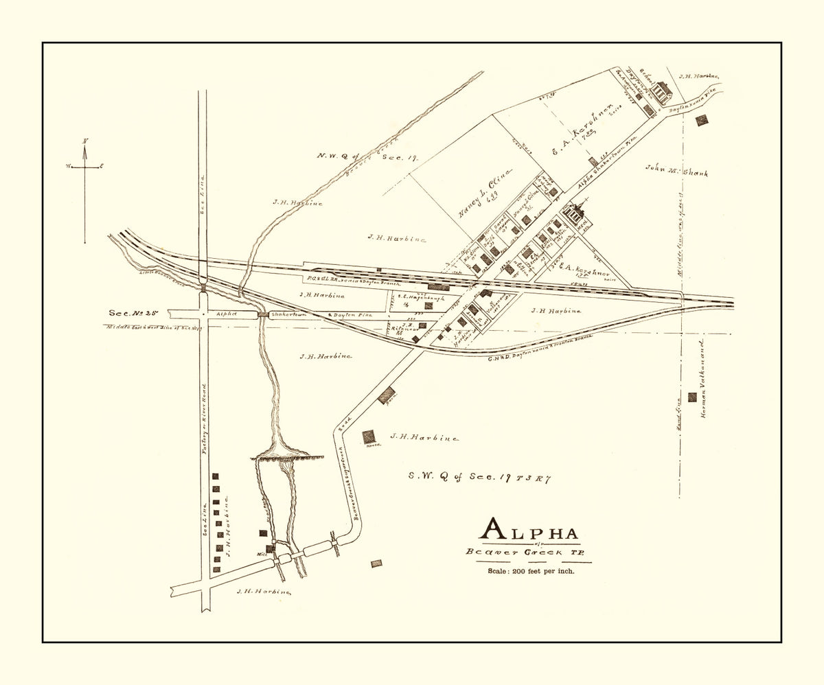 Preview of Vintage Map of Alpha, Ohio 1896