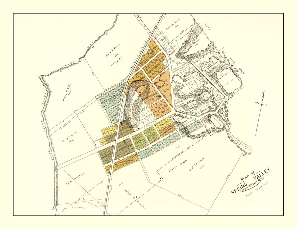 Preview of Vintage Map of Spring Valley, Ohio 1896