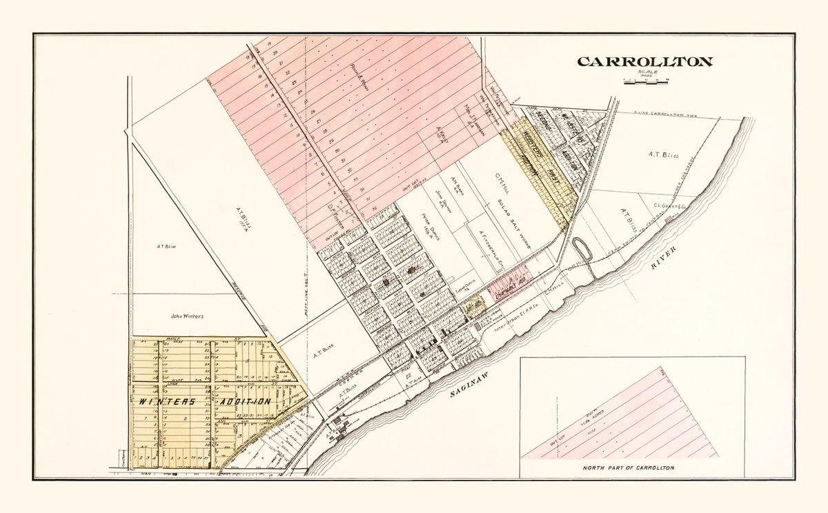 Preview of Vintage Map of Carrollton, Michigan 1896