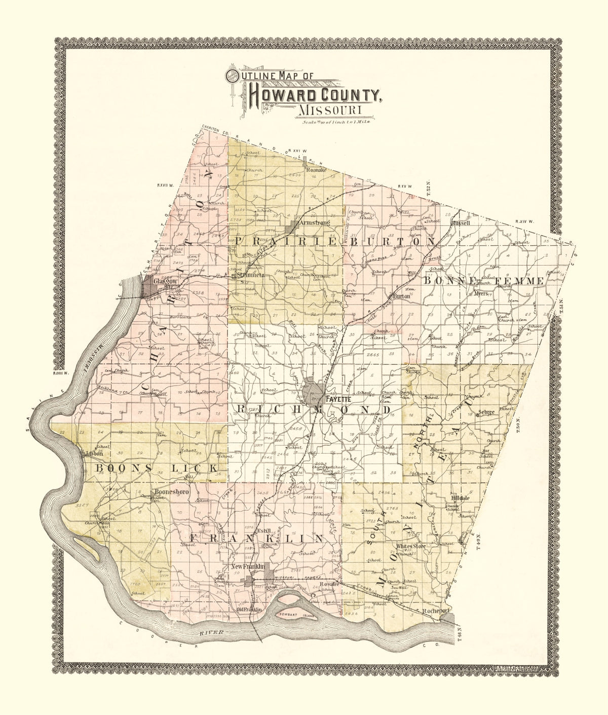 Preview of Vintage Map of Howard County, Missouri 1897