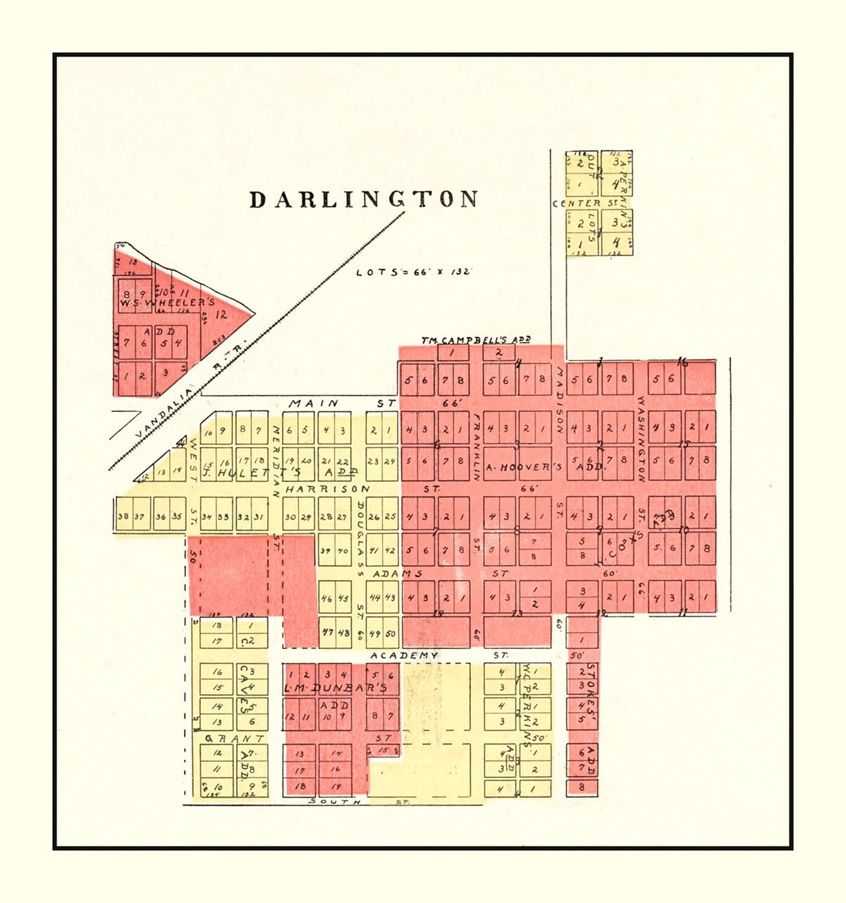 Preview of Vintage Map of Darlington, Indiana 1898