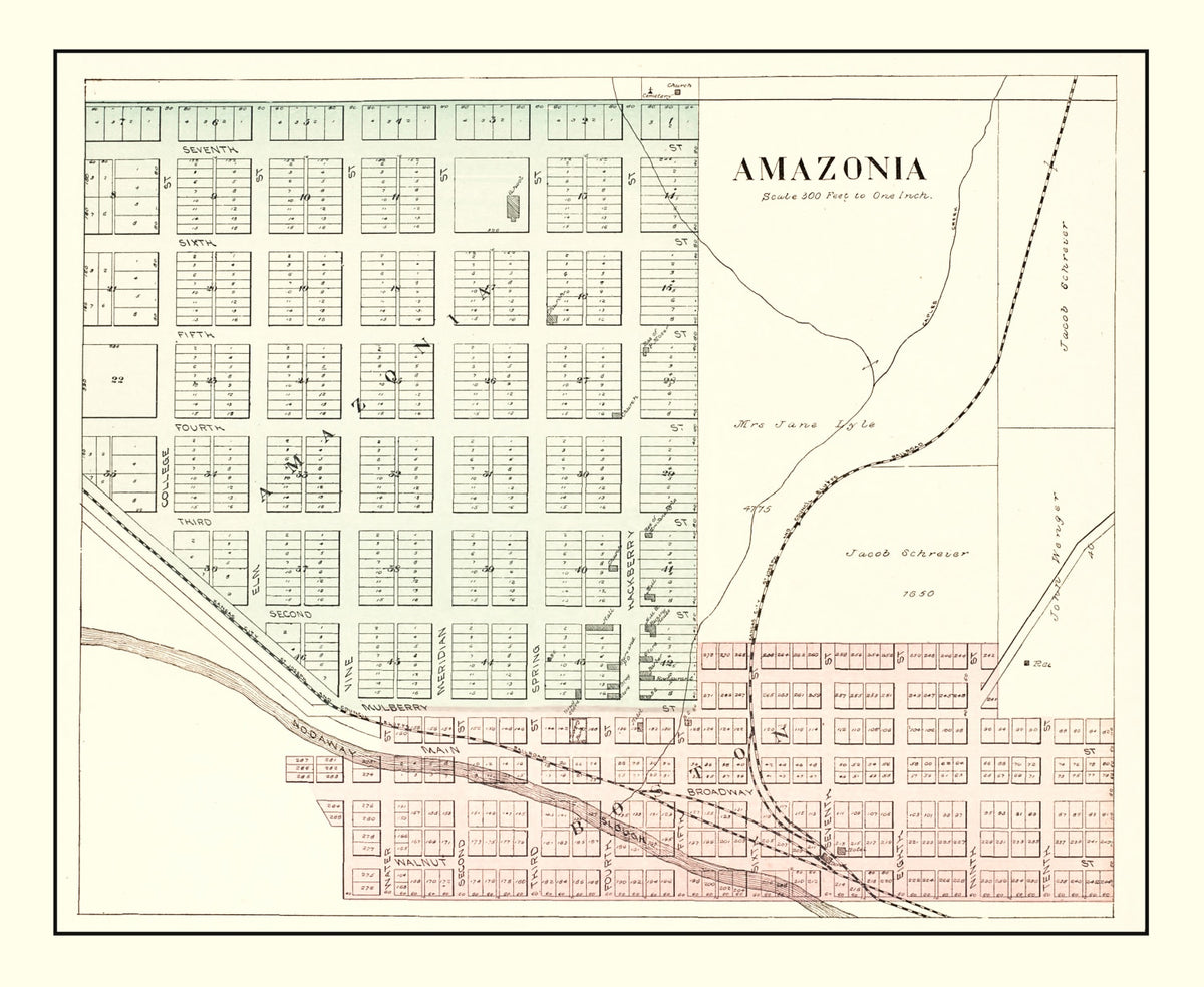 Preview of Vintage Map of Amazonia, Missouri 1898
