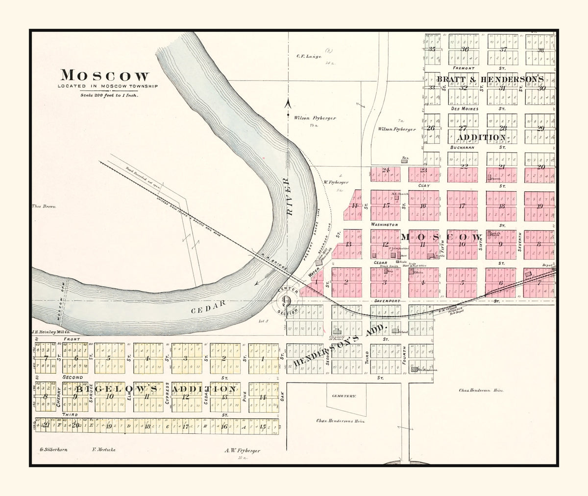 Preview of Vintage Map of Moscow, Iowa 1899
