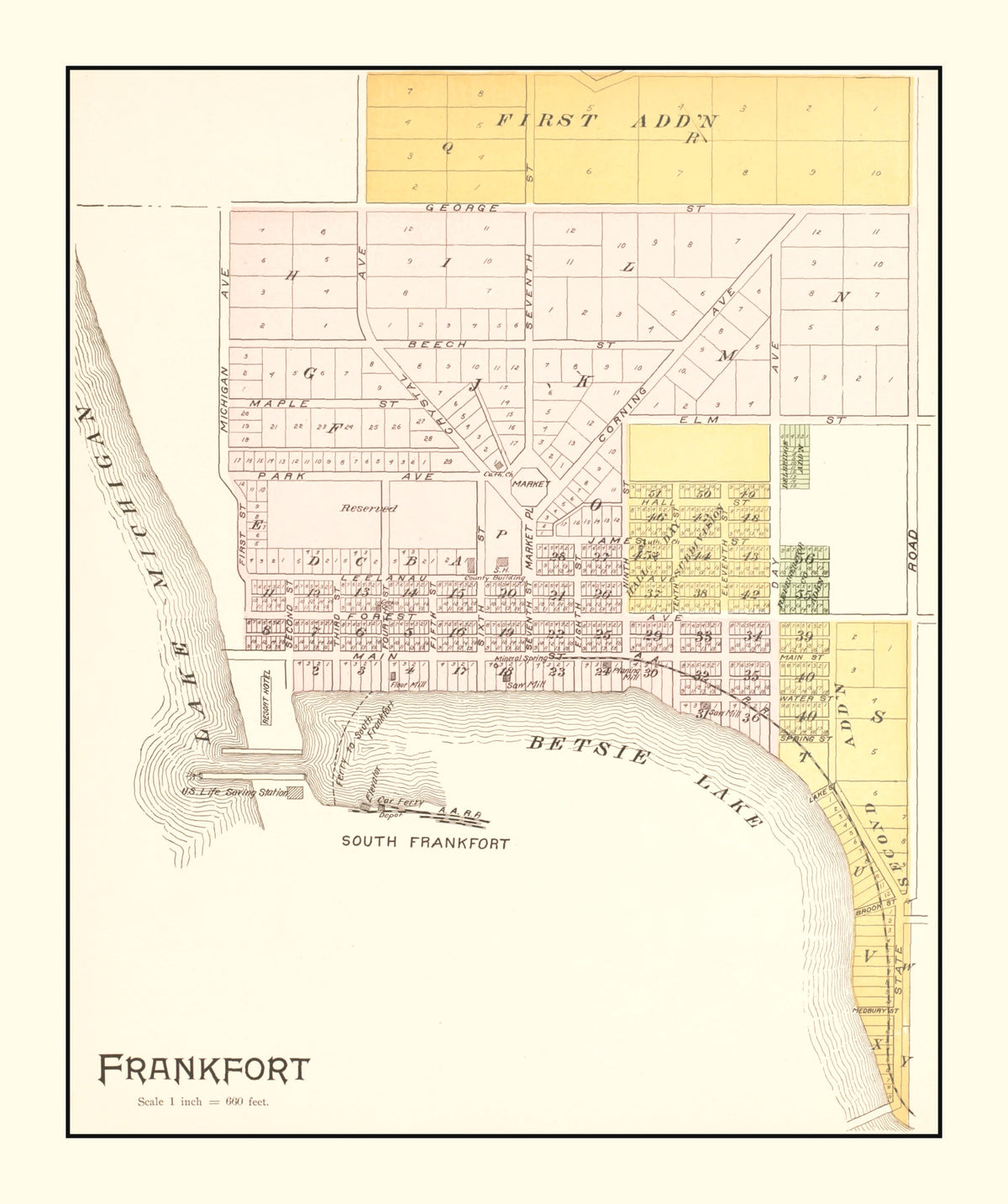 Preview of Vintage Map of Frankfort, Michigan 1901