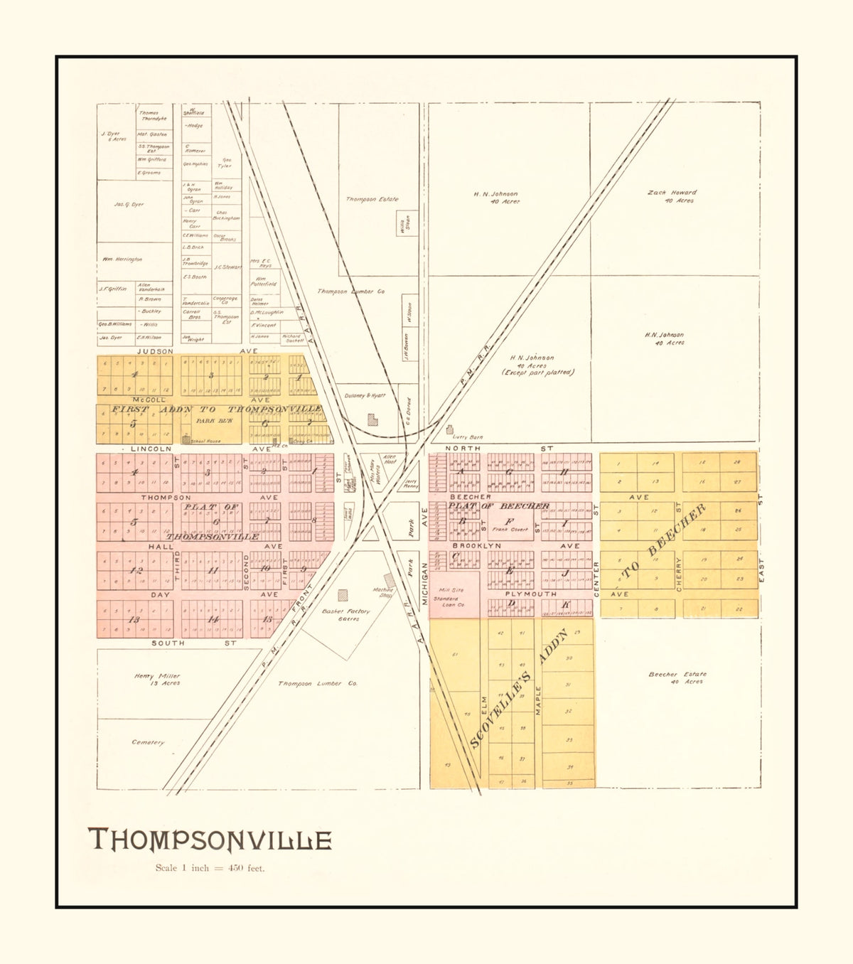Preview of Vintage Map of Thompsonville, Michigan 1901