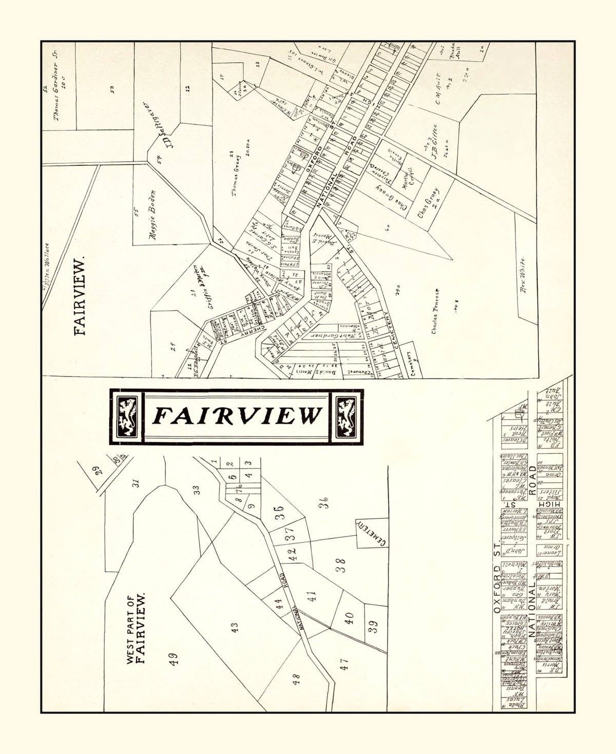 Preview of Vintage Map of Fairview, Ohio 1902