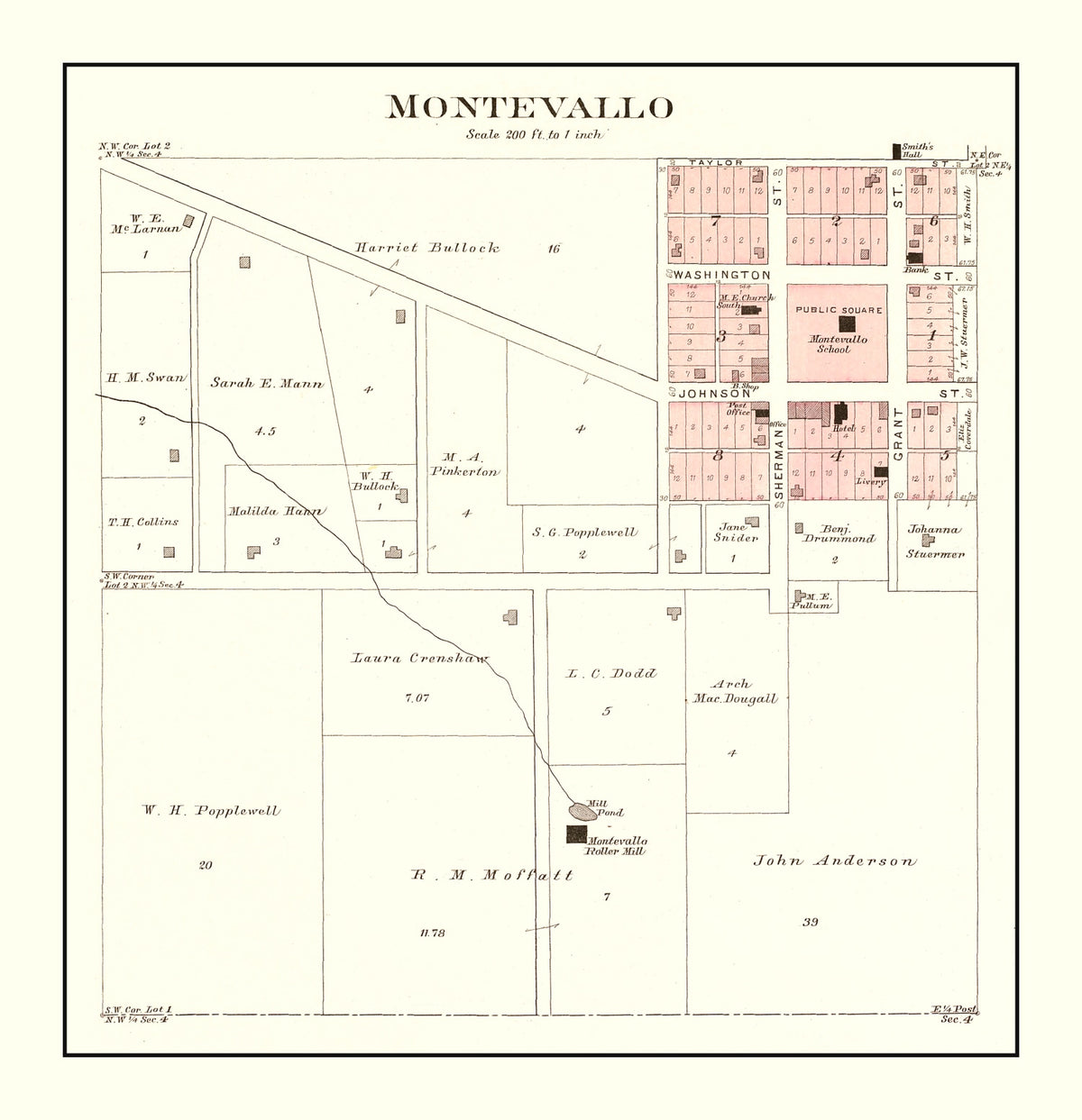 Preview of Vintage Map of Montevallo, Missouri 1903