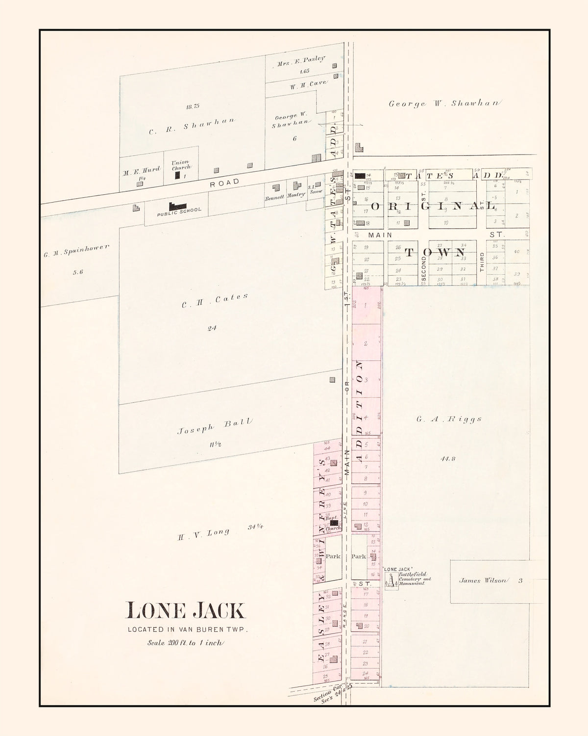 Preview of Vintage Map of Lone Jack, Missouri 1904