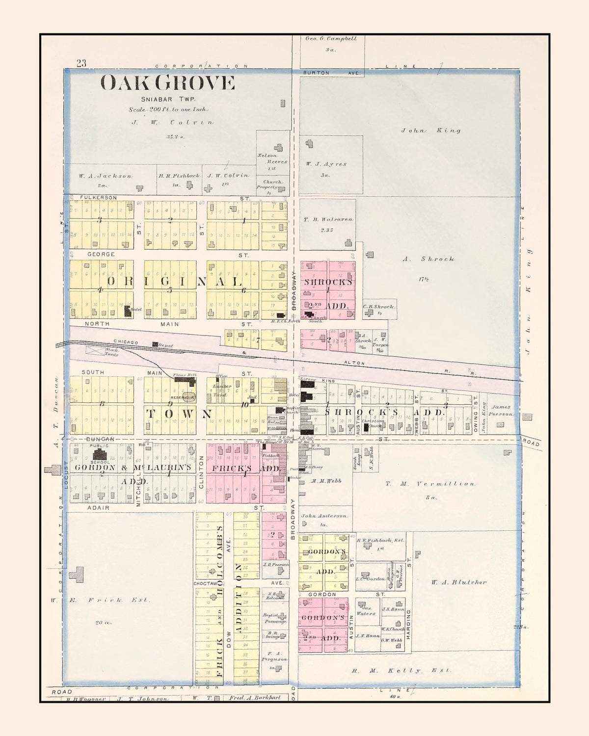 Preview of Vintage Map of Oak Grove, Missouri 1904