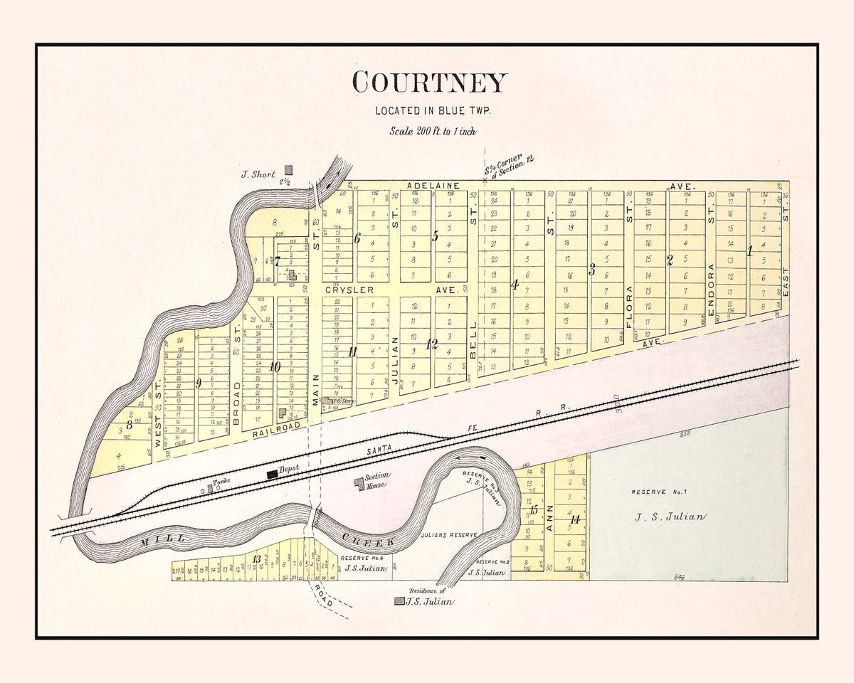 Preview of Vintage Map of Courtney, Missouri 1904