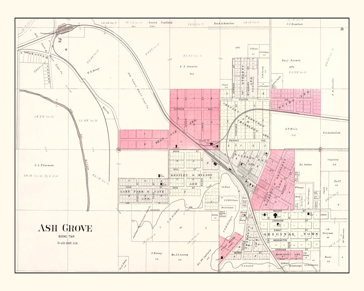 Preview of Vintage Map of Ash Grove, Missouri 1904