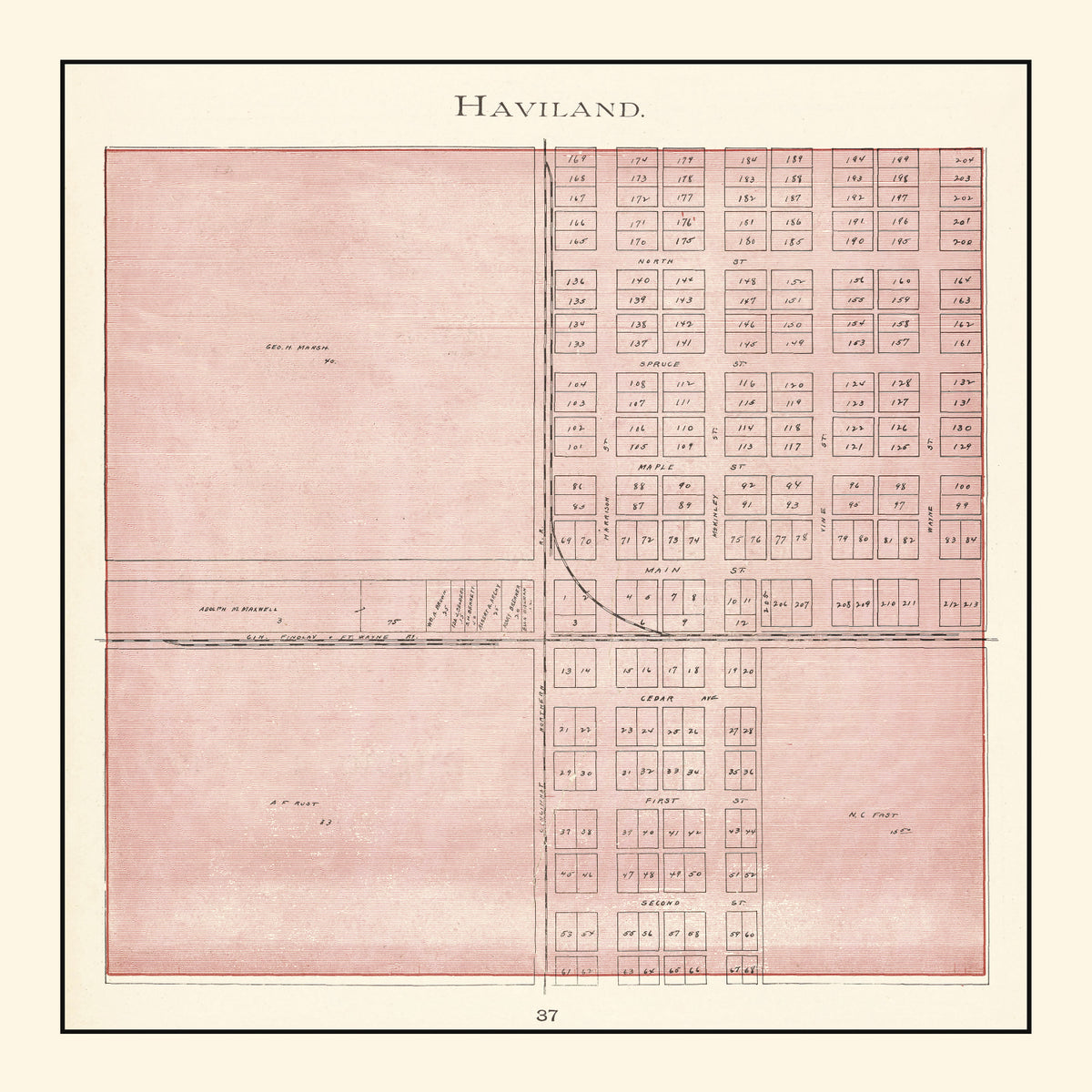 Preview of Vintage Map of Haviland, Ohio 1905