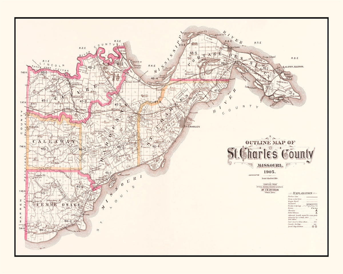 Preview of Vintage Map of Saint Charles County, Missouri 1905