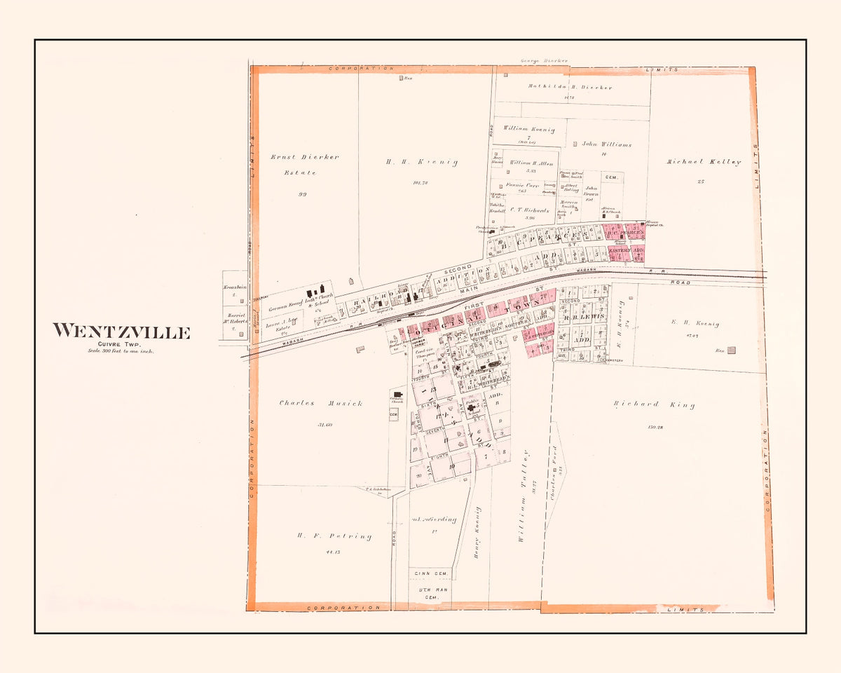 Preview of Vintage Map of Wentzville, Missouri 1905